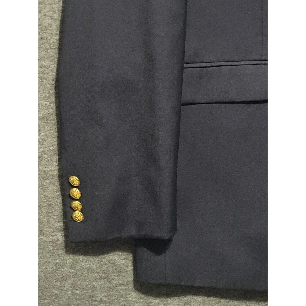 Lauren Ralph Lauren 48 XL blazer jacket 2 button lining faux pockets navy wool